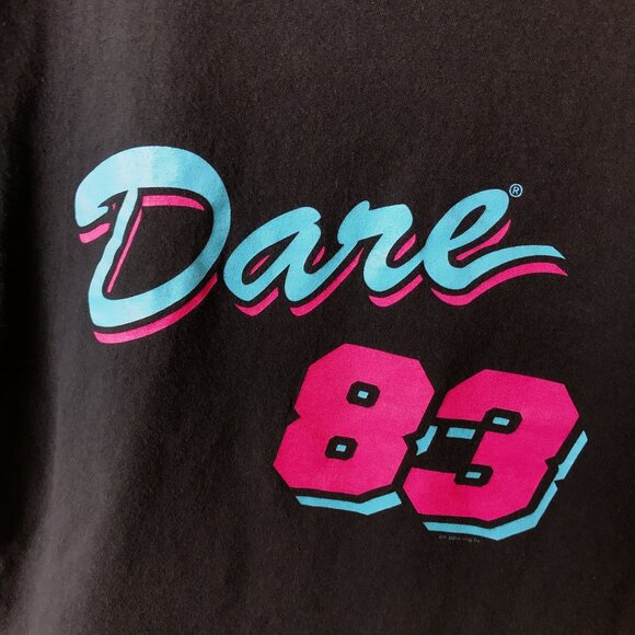 DARE 83 Graphic Tee S Black Neon Colors Retro Look Casual Adult Unisex Fit - Picture 13 of 14